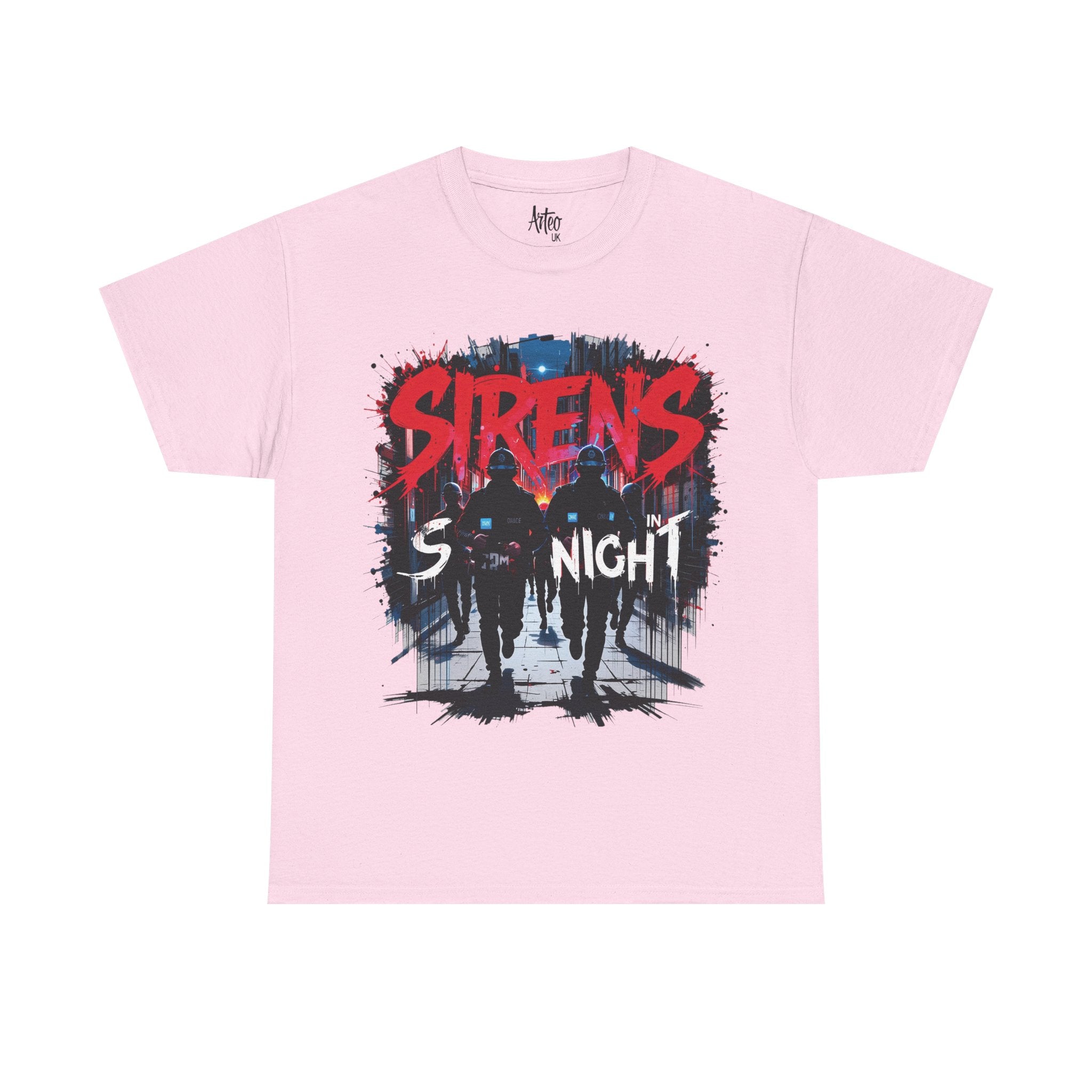 Sirens in the Night T-Shirt – Black Urban Protest Tee UK