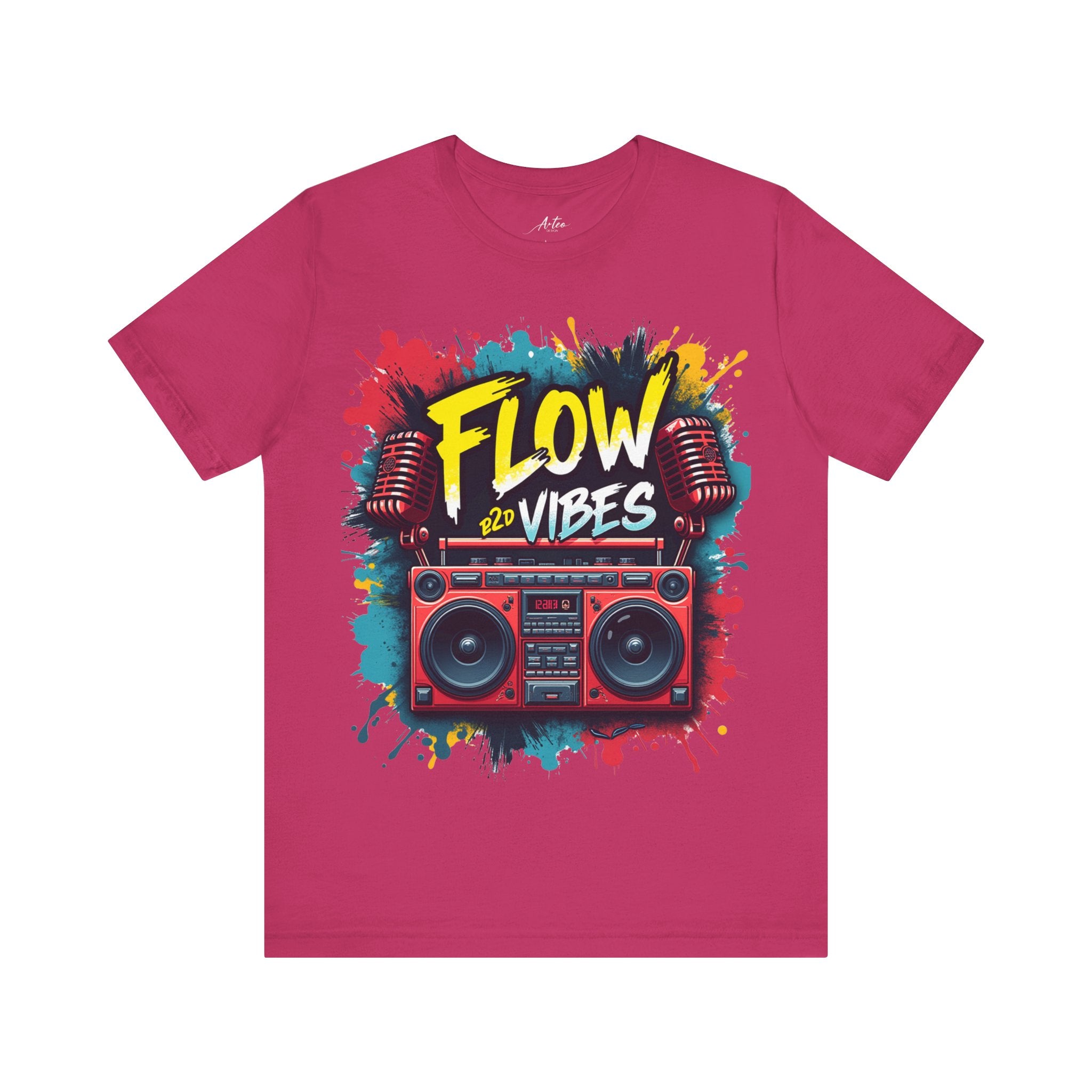 Flow Vibes Graphic T-Shirt – Retro Boombox Hip Hop Style Tee