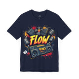 Flow Vibes T-Shirt – Retro Hip-Hop Boombox Graphic Tee