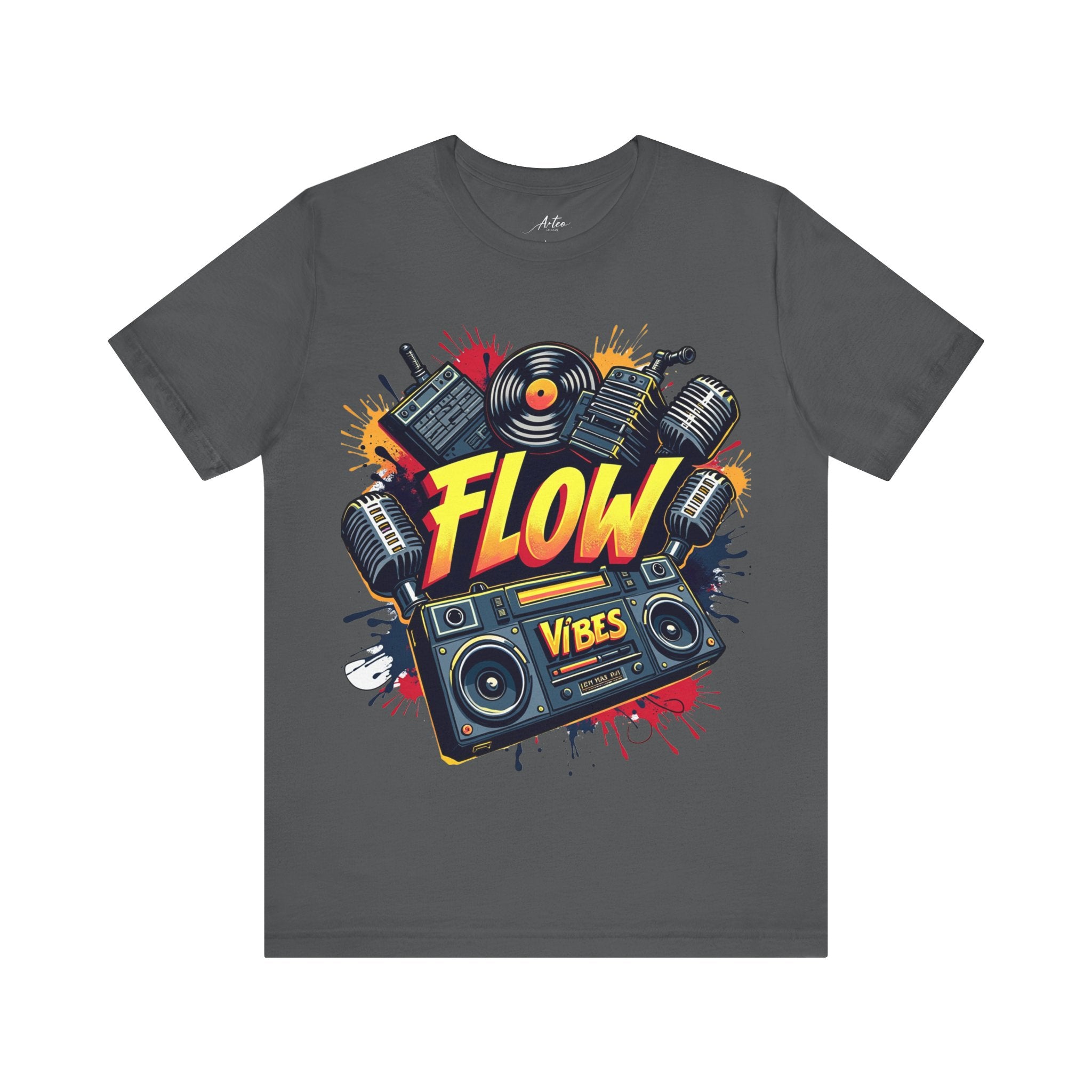 Flow Beats Tee - Turntable Graffiti Streetwear for Music Lovers